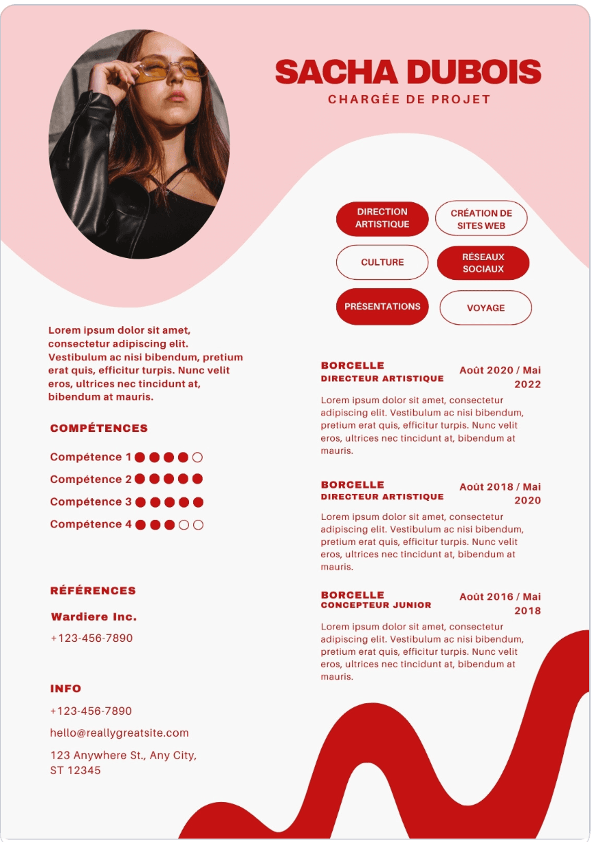 Aperçu du modèle Ruban Rouge