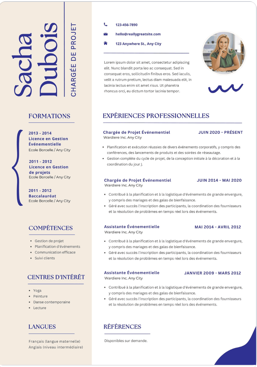 Aperçu du modèle Vertical Indigo